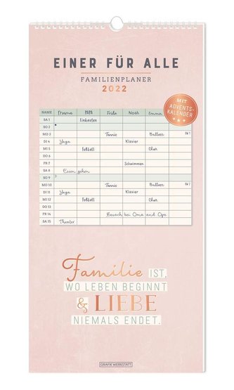 Familienplaner 2022 Einer für alle
