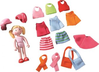 Haba LF Převlékací Panenka ohebná postavička s šaty Feli Little Friends od 3 let