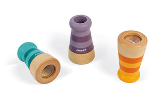 Janod DISPLEJ Dřevěný kaleidoskop 3 motivy 12 ks