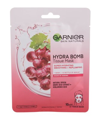 Garnier Skin Naturals Pleťová maska Hydra Bomb Natural Origin Grape Seed Extract 1 ks pro ženy