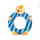 Janod Dřevěné písmenko O lepící 9 cm modré zelené fialové růžové