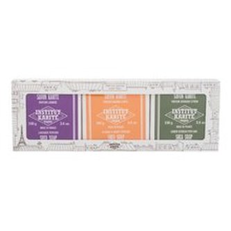 Institut Karite Shea Soap tuhé mýdlo Shea Soap Lavender 100 g + tuhé mýdlo Shea Soap Almond & Honey 100 g + tuhé mýdlo Shea Soap Lemon Verbena 100 g