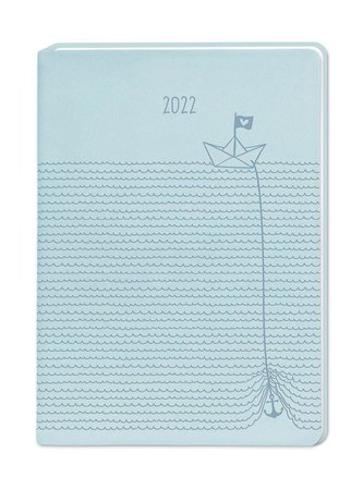 Terminplaner Lederlook A6 \"Hellblau\" 2022
