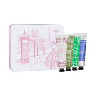 Institut Karite Shea Hand Cream krém na ruce Shea Hand Cream Lily Of The Valley 30 ml + krém na ruce Shea Hand Cream Milk Cream 30 ml + krém na ruce Light Hand Cream Rose Mademoiselle 30 ml + krém na ruce Light Hand Cream Verbena & Shea 30 ml + plechová k