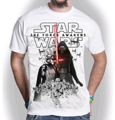 Pánské tričko Star Wars VII|Hvězdné války: New Villains (2XL) bílé bavlna