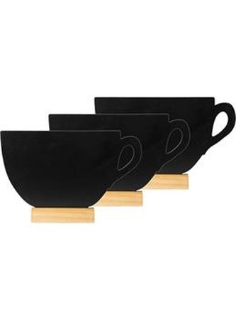 Stolní tabulka Securit Silhouette MINI CUP s popisovatelným povrchem 3ks + popisovač