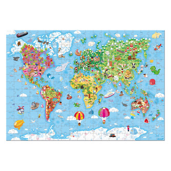 Janod Puzzle Mapa světa v kufříku 300 ksrokov