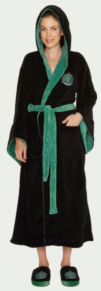 Dámský župan Harry Potter: Čarodějka ze Zmijozelu - Slytherin (univerzální) černý