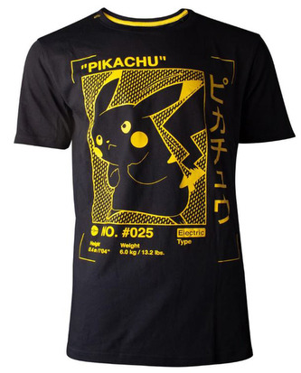 Pánské tričko Pokémon: Pikachu Profile (2XL) černá bavlna