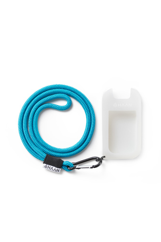 HAAN pouzdro se šňůrkou na antibakteriální sprej na ruce - modrá