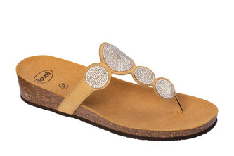 Scholl Zdravotní obuv - SHARON FLIP- MicroStrass-W - Beige 39