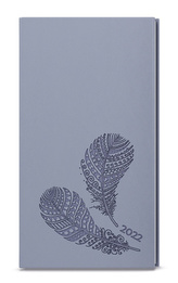 Kapesní týdenní diář Vivella s ražbou holubí šeď Pírka