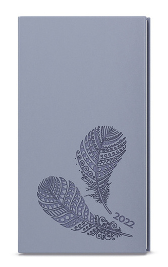 Kapesní týdenní diář Vivella s ražbou holubí šeď Pírka