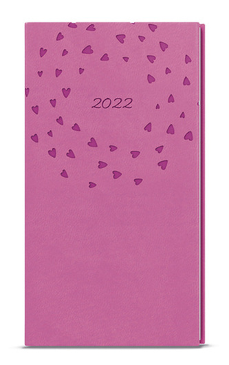 Kapesní týdenní diář Vivella s ražbou růžová Srdíčka