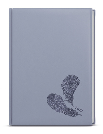 Týdenní diář B6 Vivella s ražbou holubí šeď Pírka