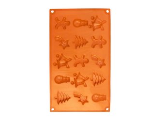 Forma na pečení ORION Christmas 15 silikon oranžová