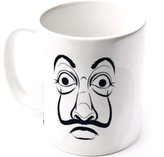 Keramický hrnek La Casa De Papel: Maska & Jména (objem 300 ml) bílý