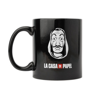 Keramický hrnek La Casa De Papel: Maska (objem 300 ml) černý