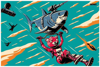 Plakát Fortnite: Laser Shark (61 x 91,5 cm)