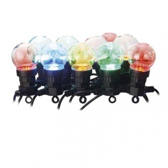 LED světelný řetěz – 10× párty žárovky, 5m, multicolor LED světelný řetěz – 10× párty žárovky, 5m, multicolor