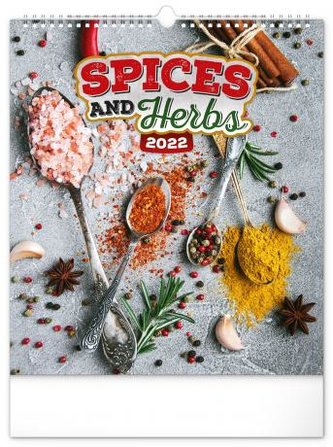 Kalendář 2022 nástěnný: Koření a bylinky, 30 × 34 cm