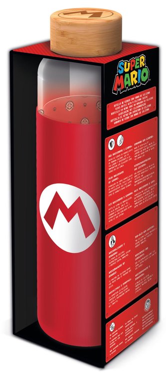 Skleněná láhev s návlekem - Super Mario 585 ml