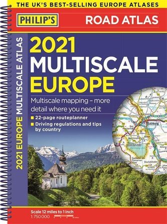 2021 Philip's Multiscale Road Atlas Europe