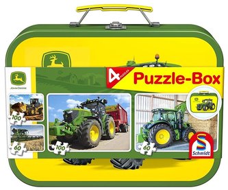 Schmidt Puzzle v plechovém kufříku - John Deere II 4v1