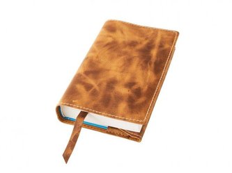 Variabilní kožený obal se záložkou XL - kůže Pull up Melír