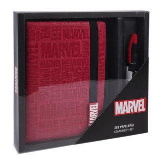 Poznámkový blok s propiskou Marvel: Logo set 2 kusy (A5 14,8 X 21 cm) 240 stran