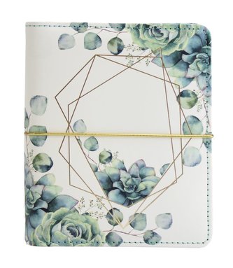 Diář UNI Sukulenty a eukalypt kroužkový S s vyměnitelným kalendáriem 2022 - Designové diáře 2022