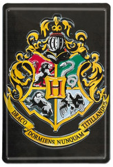 Tvarovaná zinková dekorační A4 cedule na zeď Harry Potter: Bradavice - Hogwarts (20 x 30 cm)