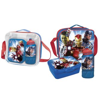 Box svačinový Marvel: Avengers (taška,láhev na pití,krabička|23 x 16 x 8 cm) polyester PVC
