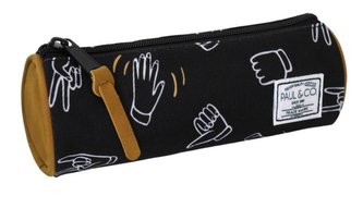 Piórnik tuba czarny Dłonie PAUL&CO;