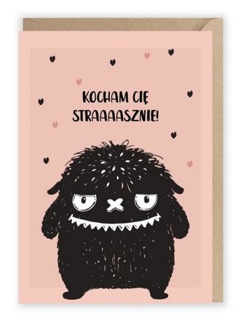 Kartka okolicznościowa Kocham Cię strasznie K027