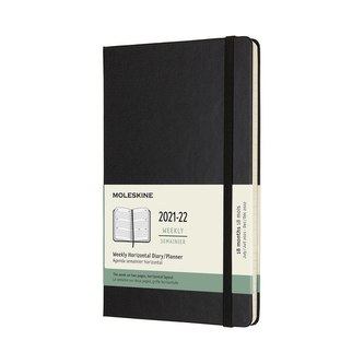 Moleskine Horizontální diář 2021-2022 tvrdý černý L