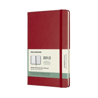 Moleskine Plánovací zápisník 2021-2022 tvrdý červený L Moleskine Plánovací zápisník 2021-2022 tvrdý červený L