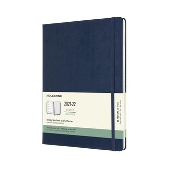 Moleskine Plánovací zápisník 2021-2022  tvrdý modrý XL