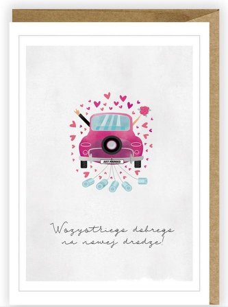 Kartka okolicznościowa, eko koperta Ślub K008