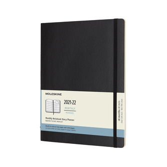 Moleskine Měsíční diář 2021-2022 měkký černý XL