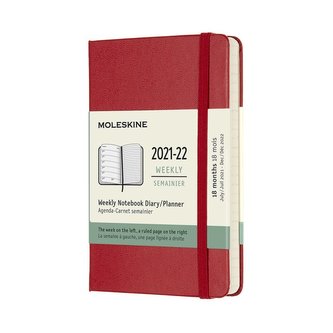 Moleskine Plánovací zápisník 2021-2022 tvrdý červený S