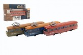 Vlak/tramvaj kov/plast 17cm na zpětný chod na bat. se zvukem se světlem 3 barvy  - 1 KS na výběr