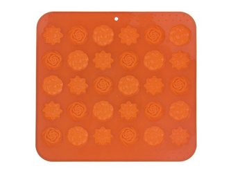 Forma na pečení ORION Kytičky 30 silikon oranžová