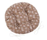 Sedák Adéla prošívaný kulatý - hnědý kvítek - průměr 40 cm