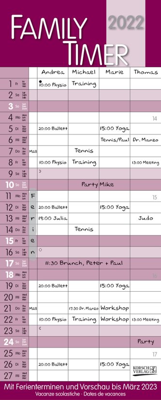 Family Timer Malve 2022