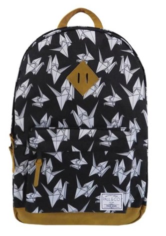 Plecak dwukomorowy czarny Origami PAUL&CO;