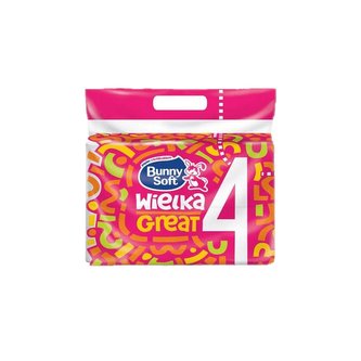 Bunny soft toaletní papír 4 ks 2 vrstvý 500 útržků 100 % cellulosa