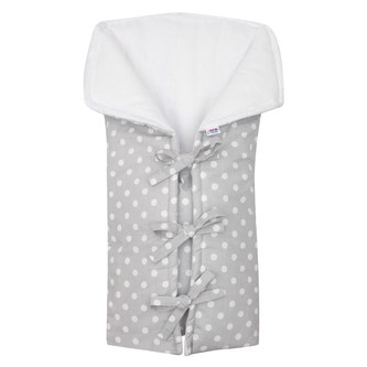 Klasická šněrovací zavinovačka New Baby JACKET šedá s puntíky