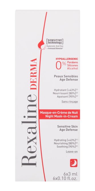 Rexaline Derma Pleťová maska Night Mask-in-Cream 6x3 ml pro ženy