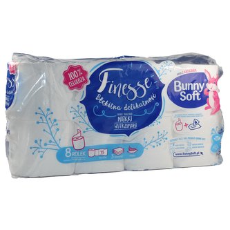 Bunny soft toaletní papír 8 ks 3 vrstvý 15 m 100 % cellulosa